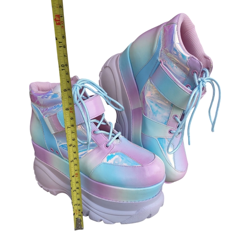 Sugar Thrillz Size 10 Platform Iridescent Shoes - Picture 2 of 16
